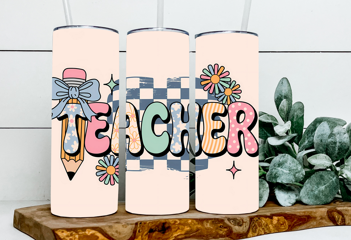 Teacher Blue Checkered