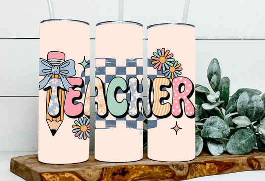 Teacher Blue Checkered