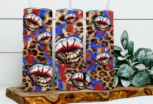 Patriotic Leopard Lips