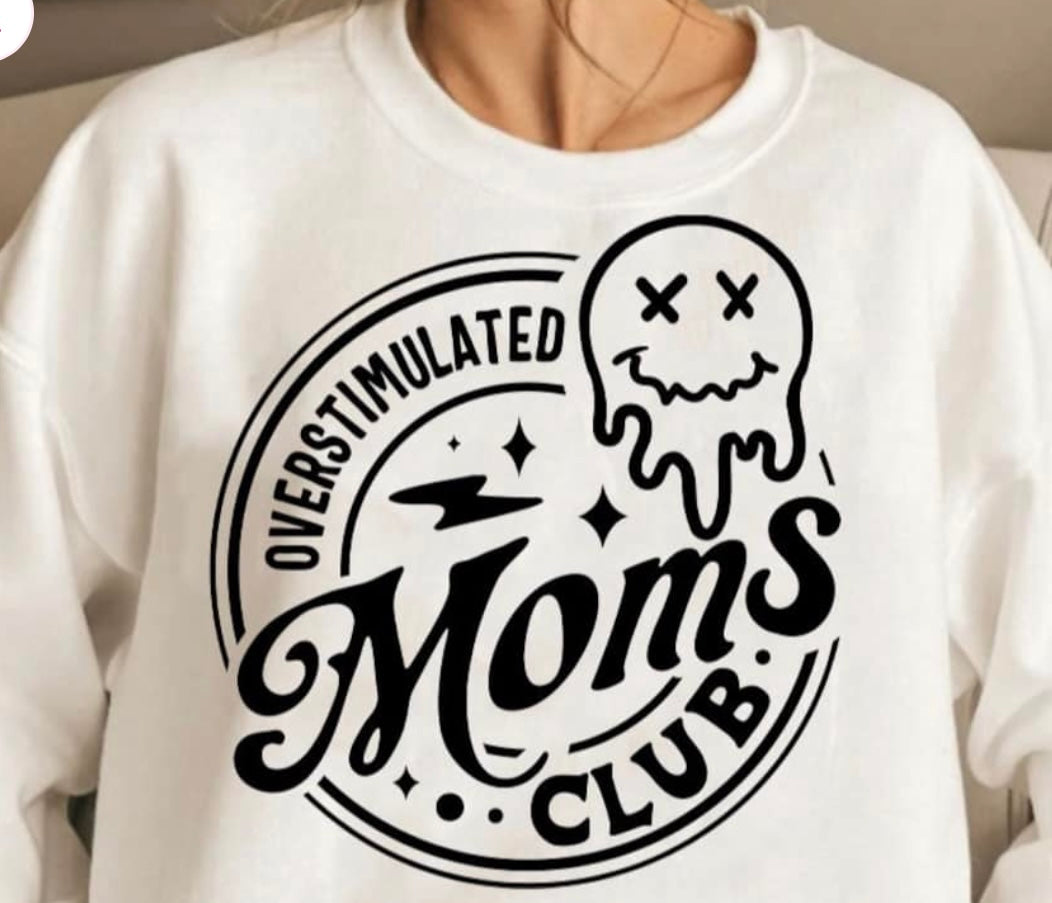 Overstimulated Moms Club Black Print D14