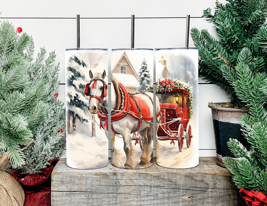 Christmas Horse Wagon
