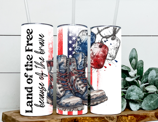 Land Of Free Because Of Brave Army Boots