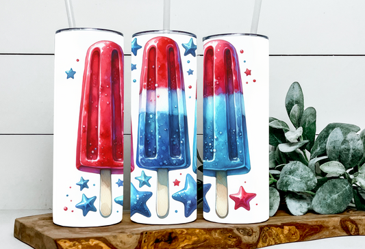 Summer Red, White and Blue Popsicles