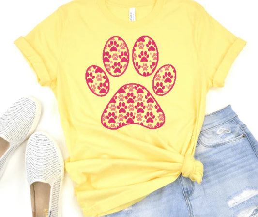 Pink Paw Print A1