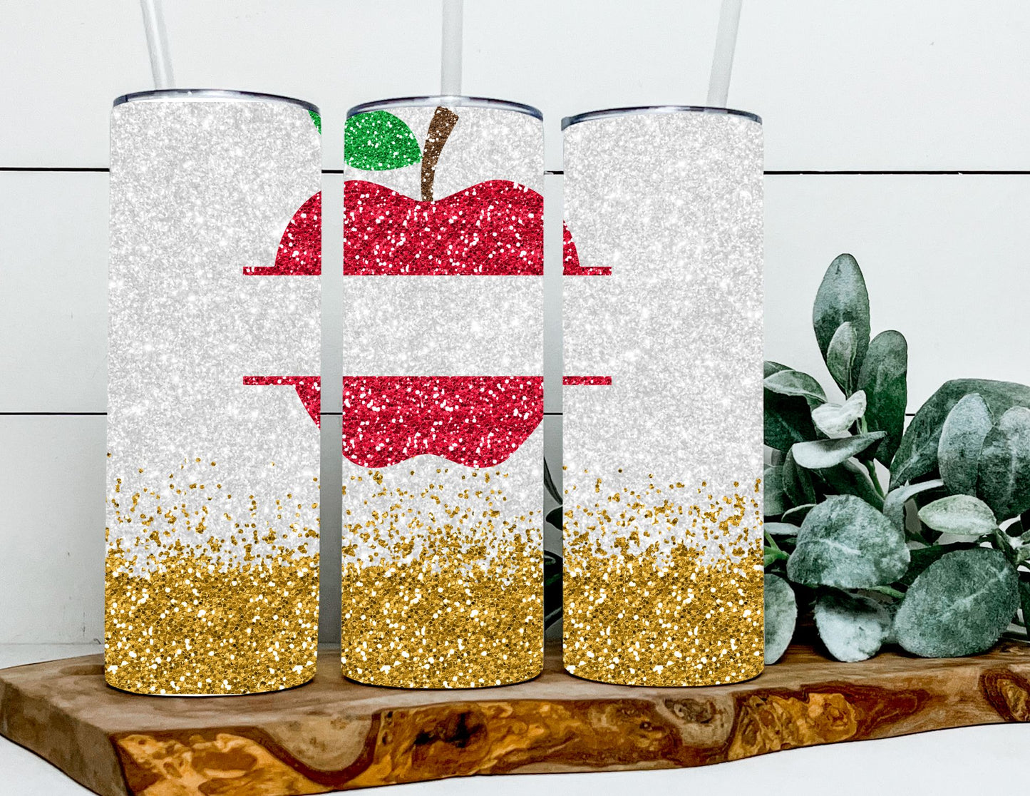 Custom Glitter Apple Teacher