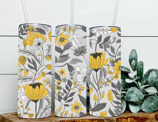 Yellow & Gray Floral