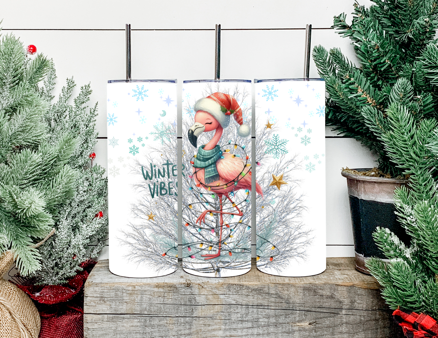 Winter Vibes Flamingo