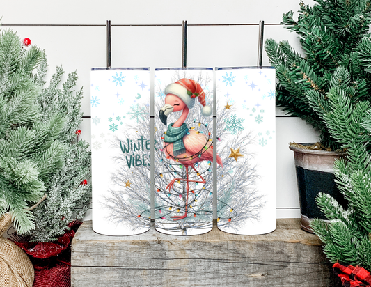 Winter Vibes Flamingo