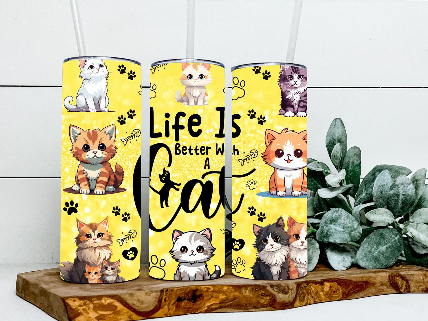 Life is Better With a Cat Yellow