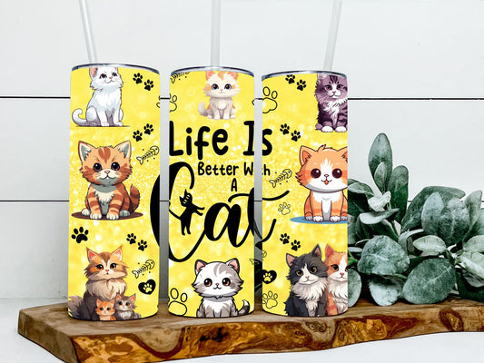 Life is Better With a Cat Yellow
