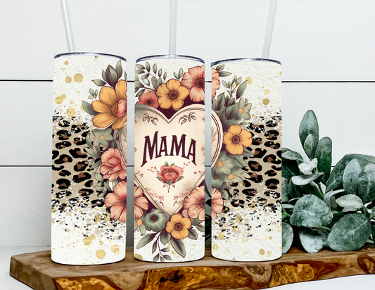 Mama Leopard Heart Floral
