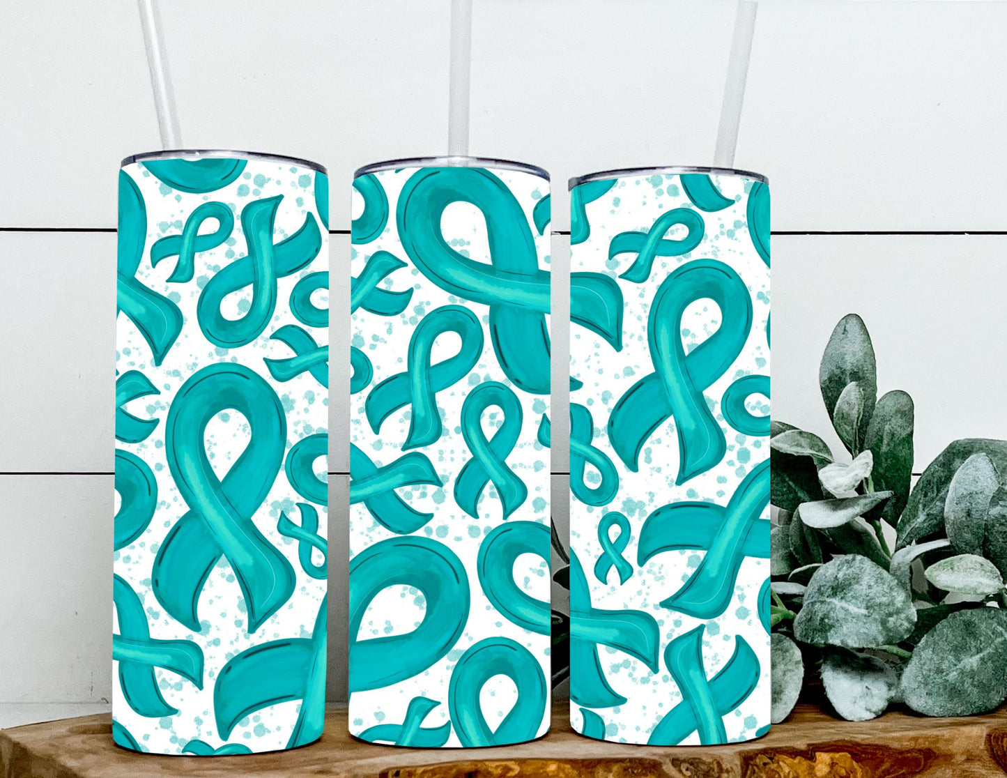 Ovarian/Cervical Cancer Teal Ribbons