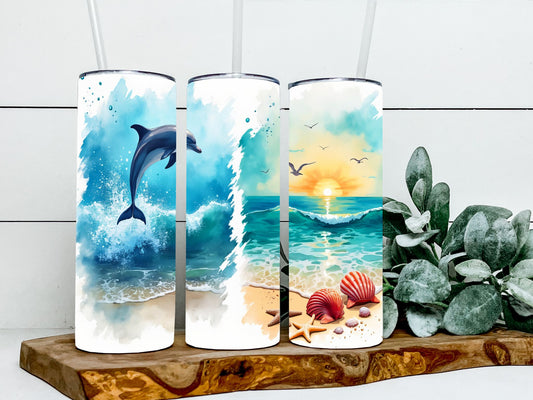 Beach Dolphin Sunset