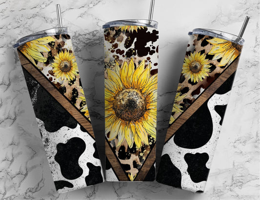 Zipped Cowprint Sunflowers