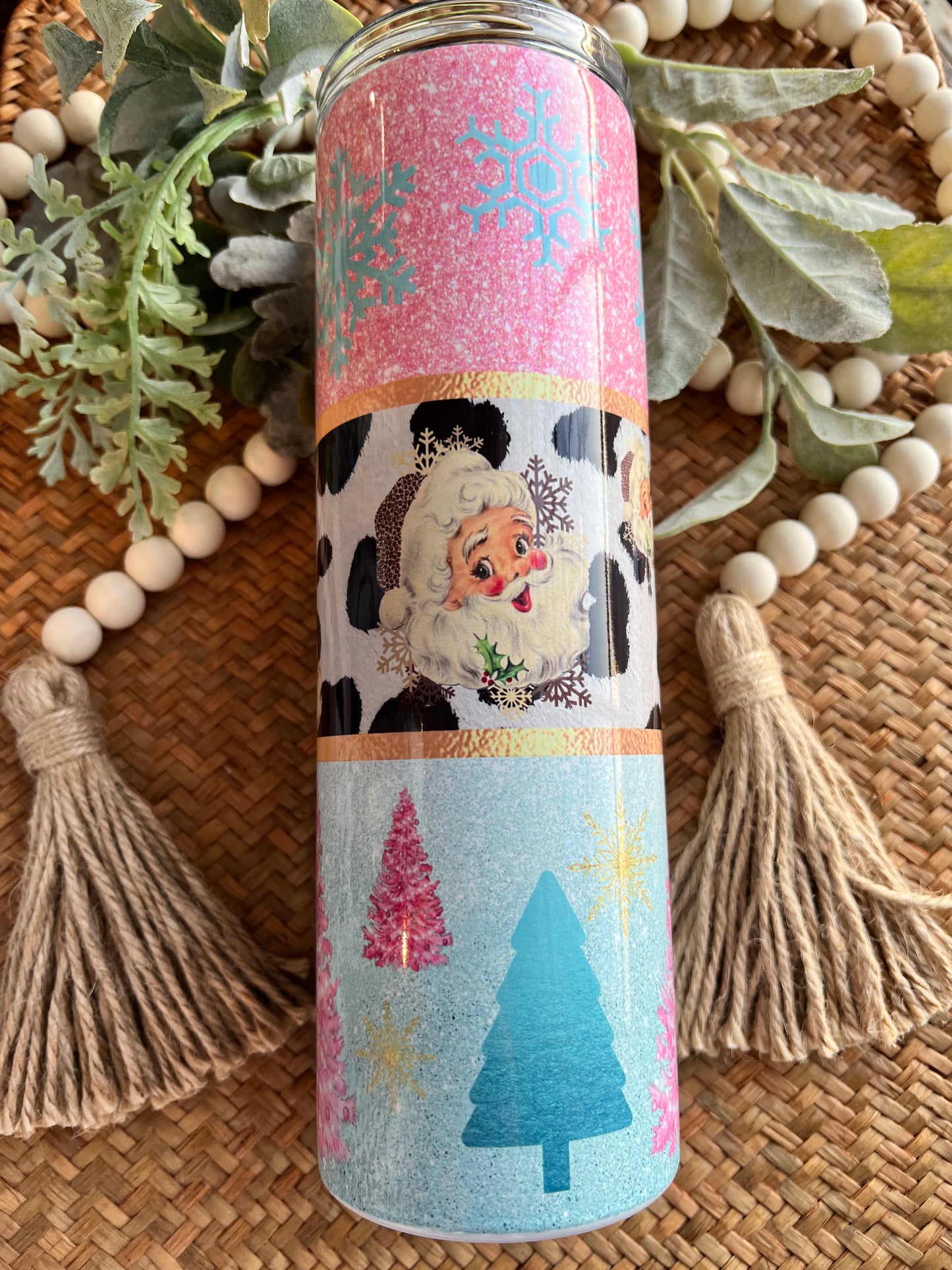 Pink Christmas Vintage Santa