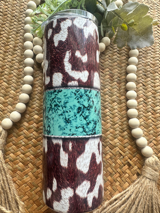 Cowhide Turquoise Crackle